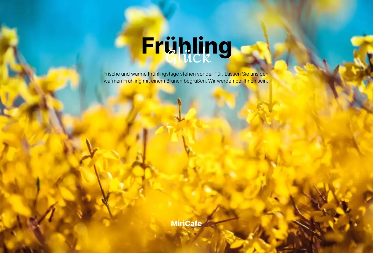 Emotionales Café-Design mit einem Frühlingsblumen-Konzept