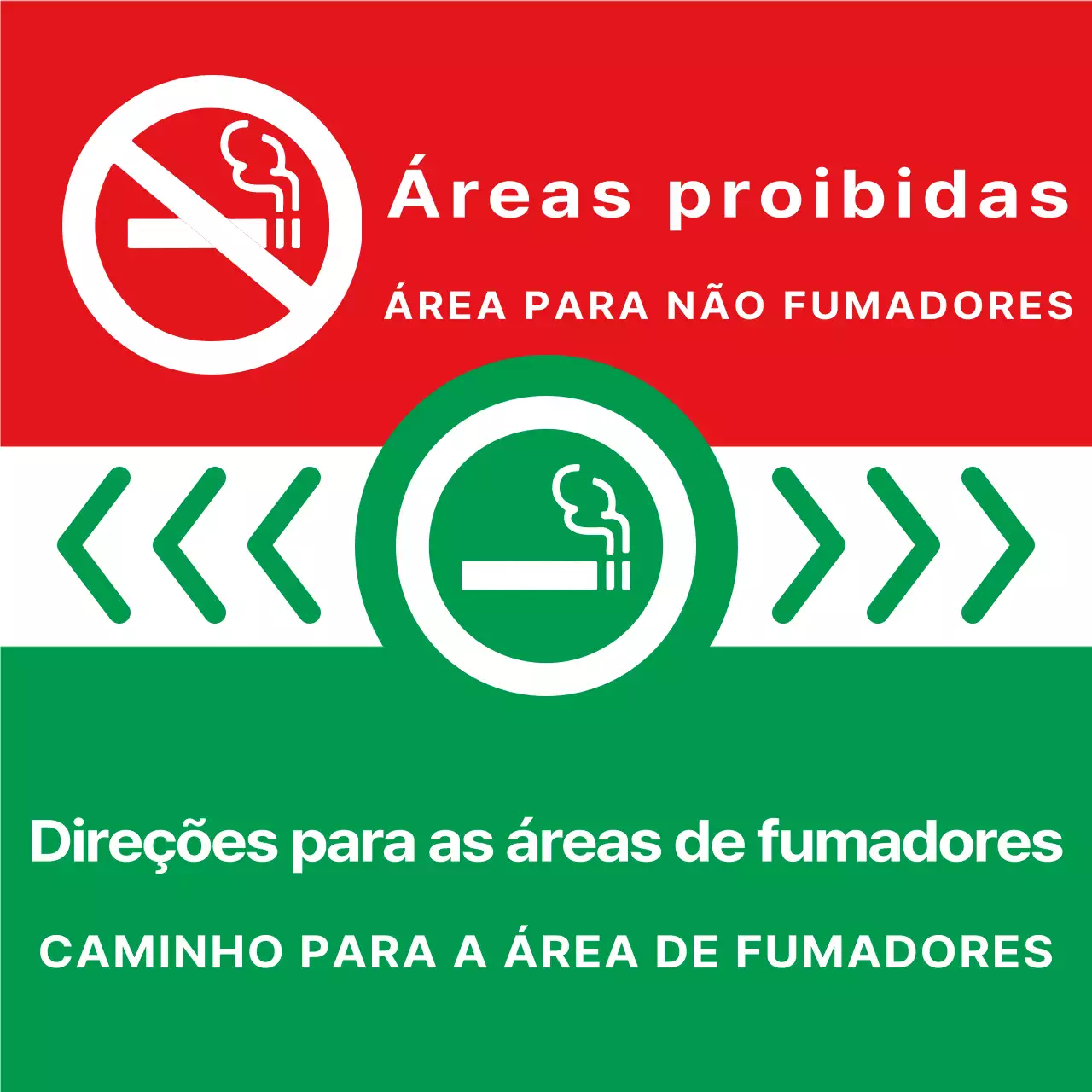 Ícone de cigarro simples e limpo e combinação de texto em verde e vermelho Estilo de apresentação Direcções