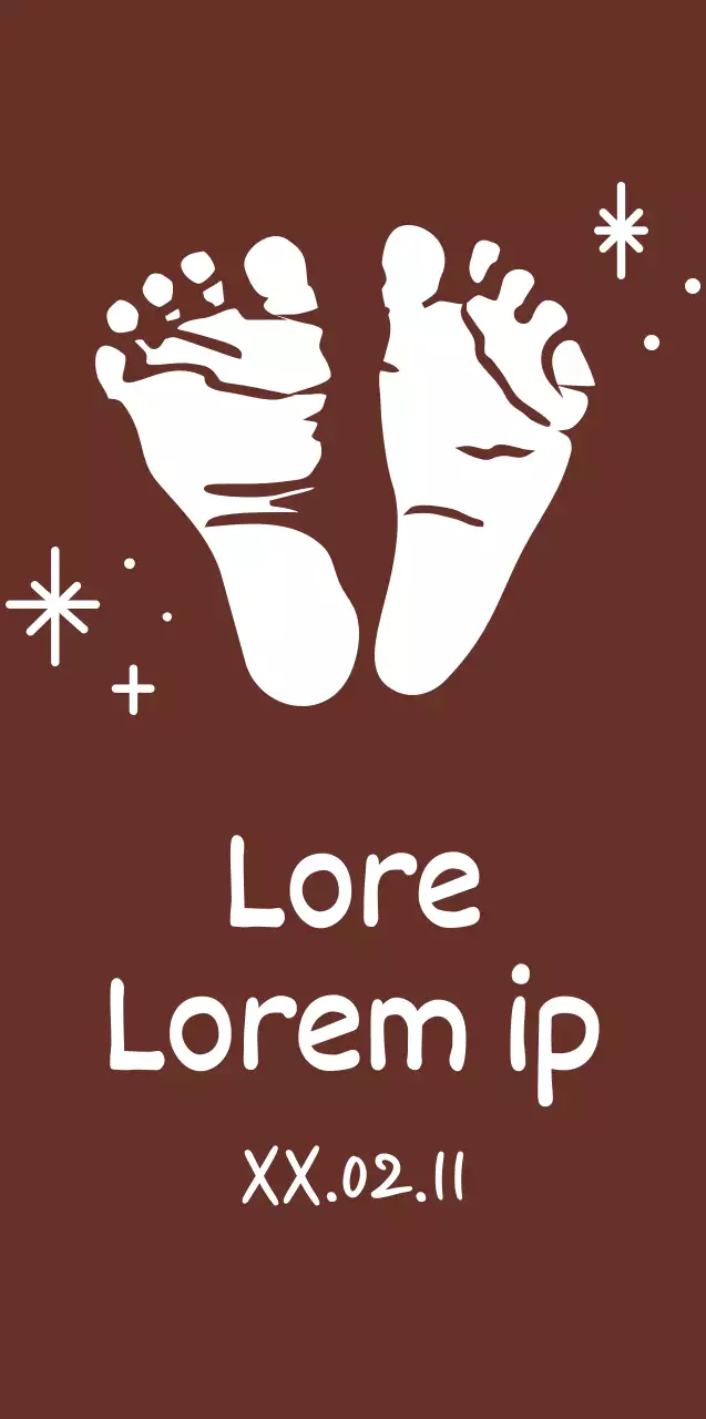 Een sentimenteel stenen aandenken met een bruine en witte babyvoetafdruk