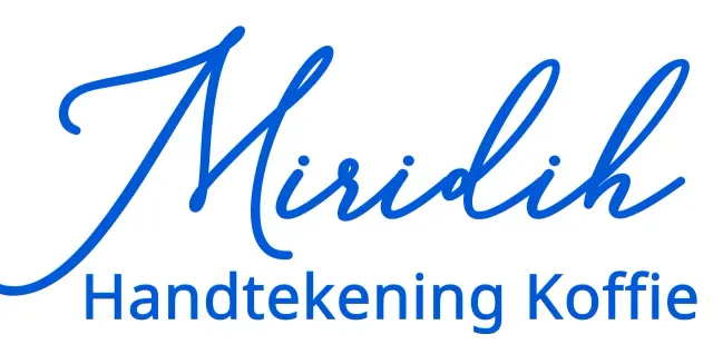 Emotionele handschriften en tekstcombinaties in levendig blauw Voor cafépromoties en merchandise.