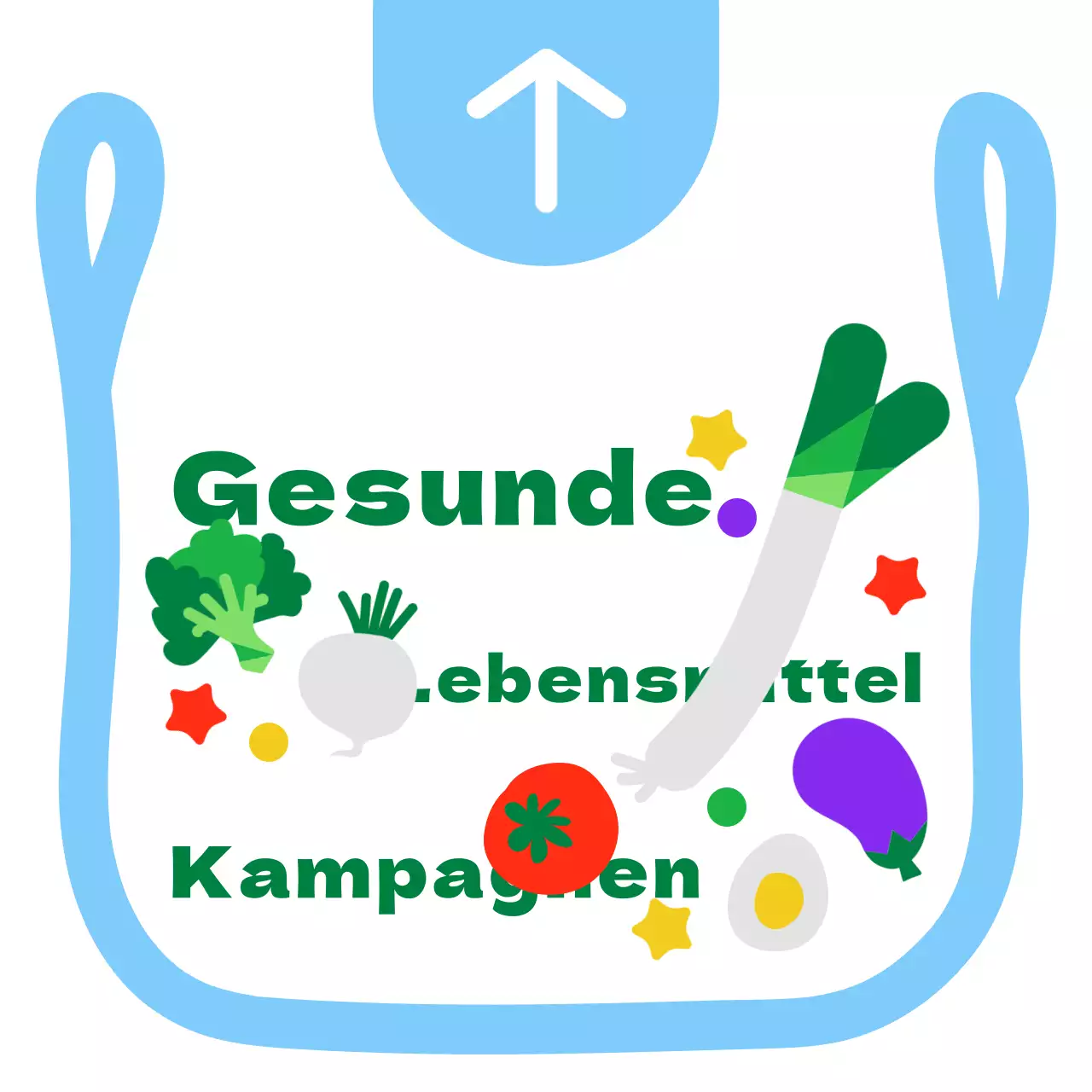 Nette und ordentliche Plastiktüte Illustration Rahmen Stil Richtungen zu einem Lebensmittel-Kampagne in hellblau und grün.