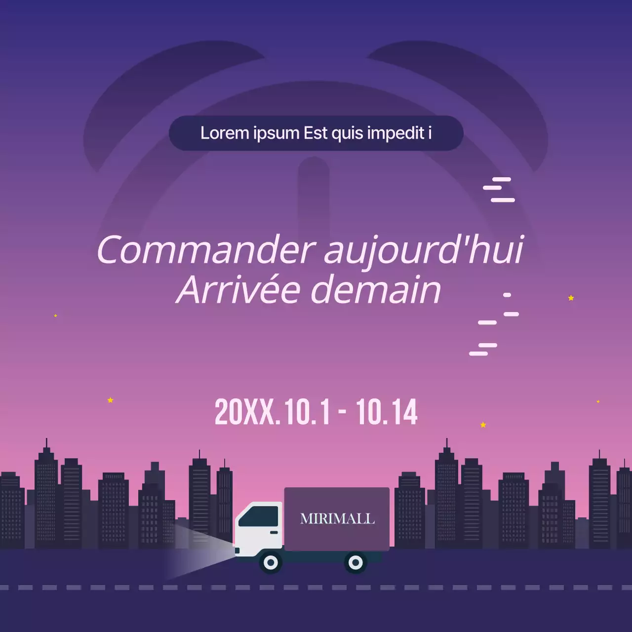 Promouvoir des instructions d'expédition simples en violet