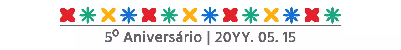Estilo de combinação de texto e ícones simples, giro e colorido para a celebração do aniversário de um festival de arte