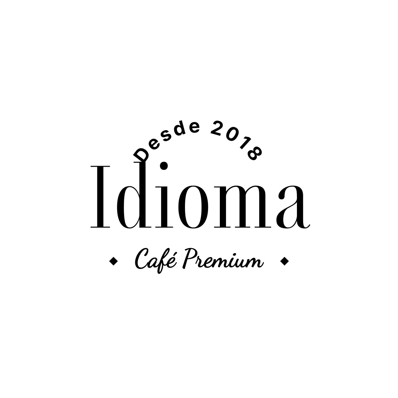 Diseño de cafetería de lujo con texto en negro