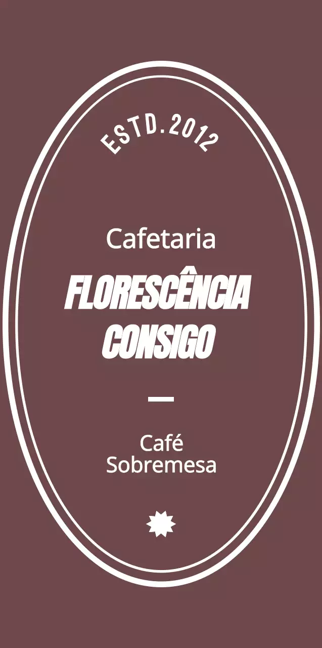 O logótipo do café é um esquema sentimental de cores castanho e branco.