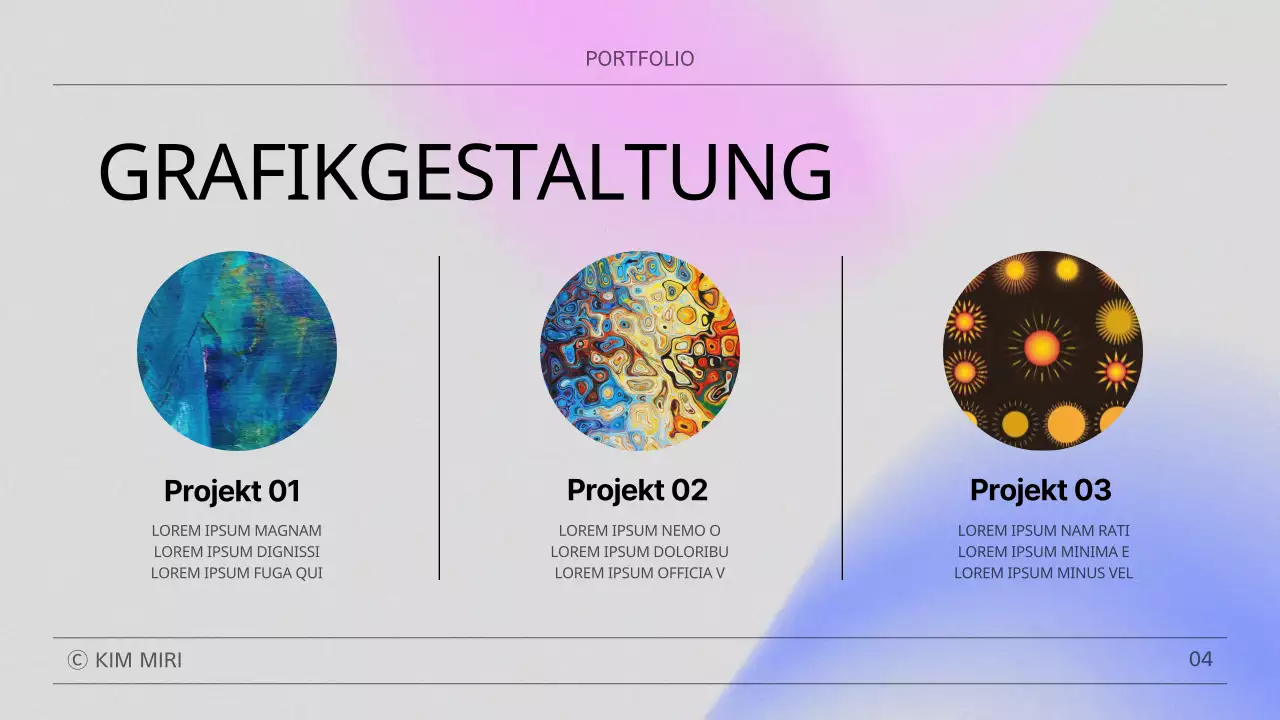 Eine moderne Mappe in Rosa und Blau