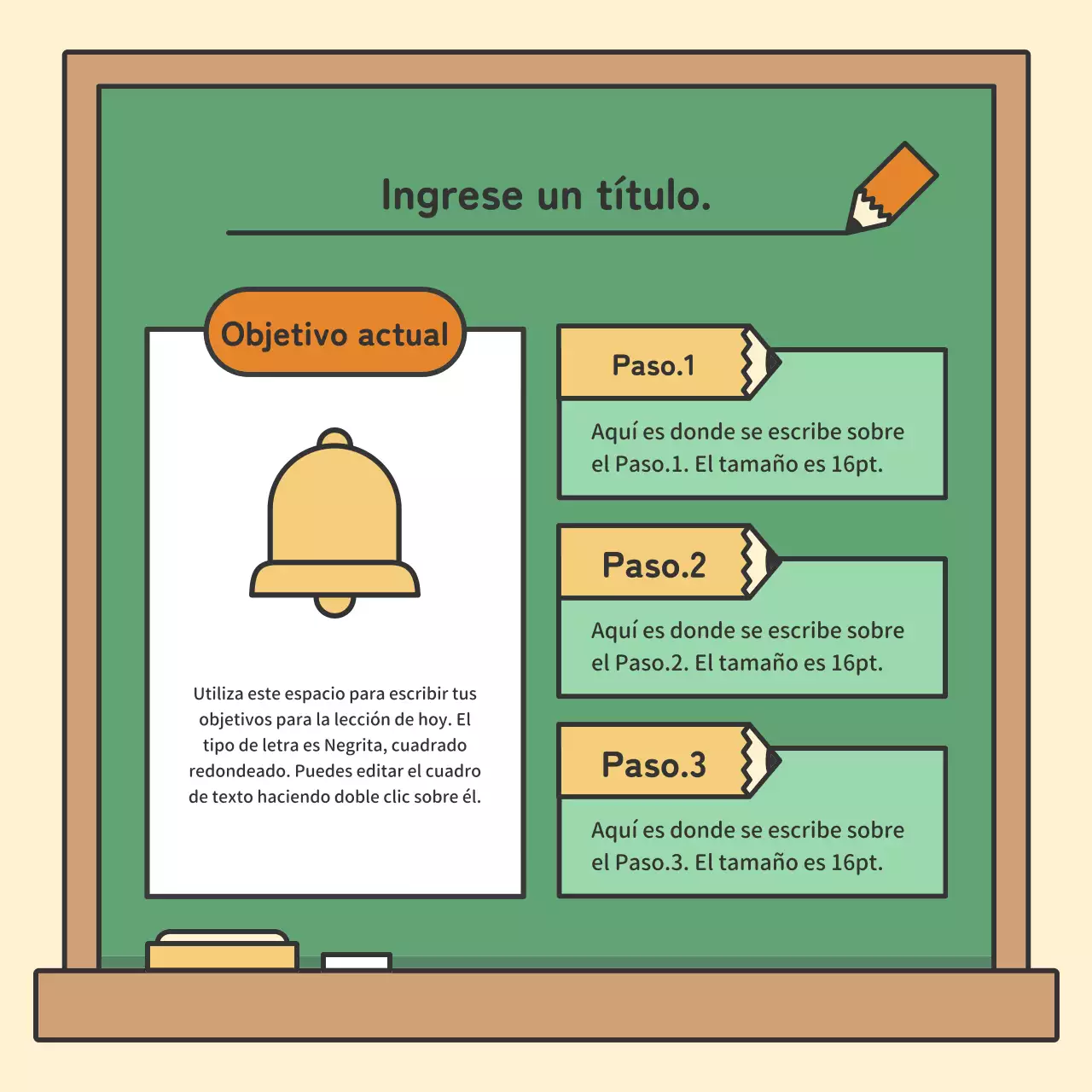 Coloridas y bonitas tarjetas educativas de pizarraNoticias