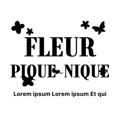 Illustration d'une fleur simple et mignonne et combinaison de texte pour promouvoir un festival de pique-nique
