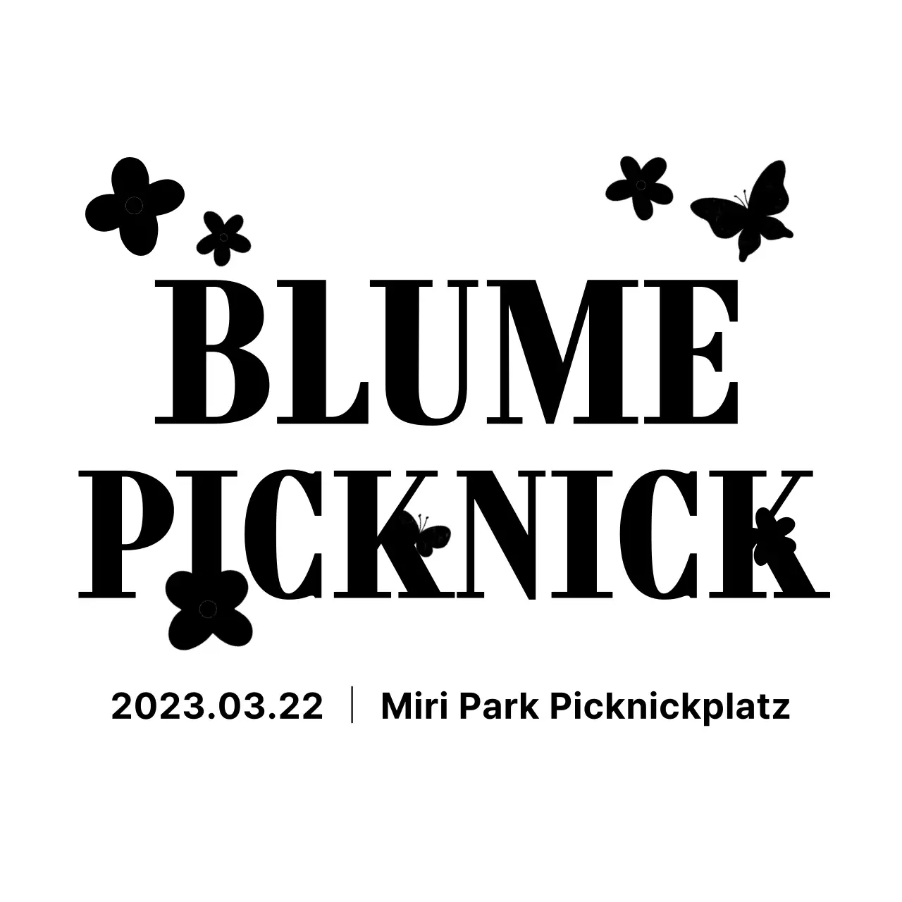 Einfache und niedliche Blume Illustration und Text Kombination Layout-Stil zu fördern Picknick-Festival