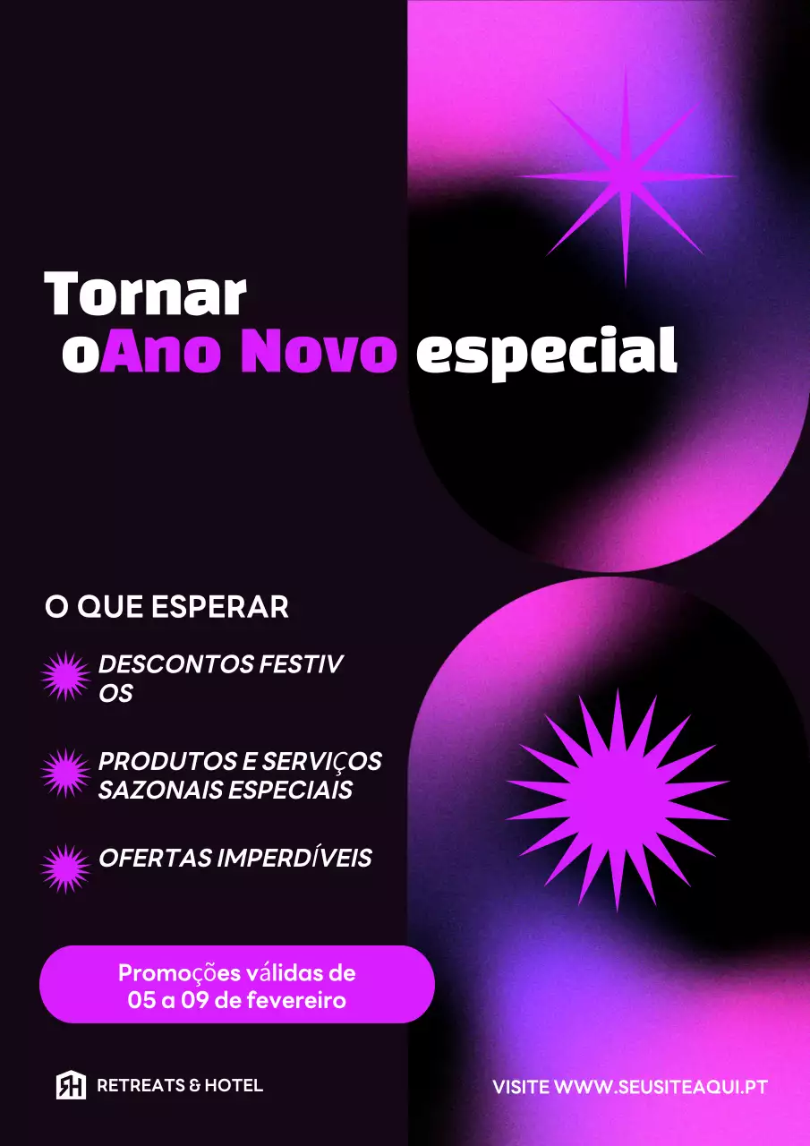 promoção de ano novo abstrato gradiente preto e rosa