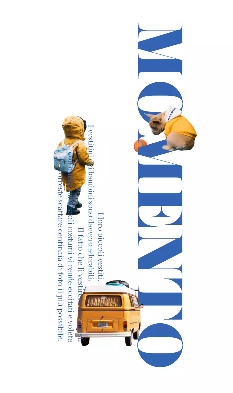 Tipografia pulita e simpatici oggetti gialli