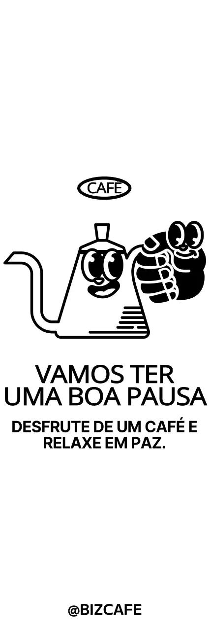 Para artigos de cafetaria bonitos e modernos ao estilo de personagens de mãos