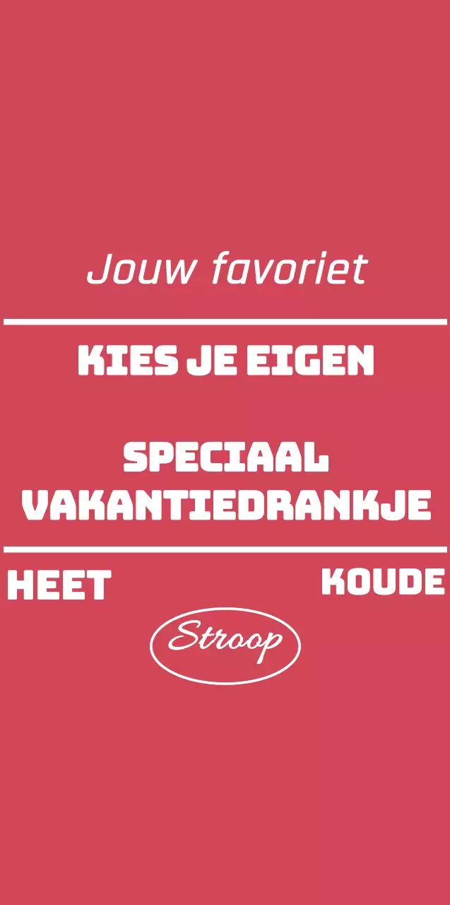 Cafe merchandise met rode en witte tekst