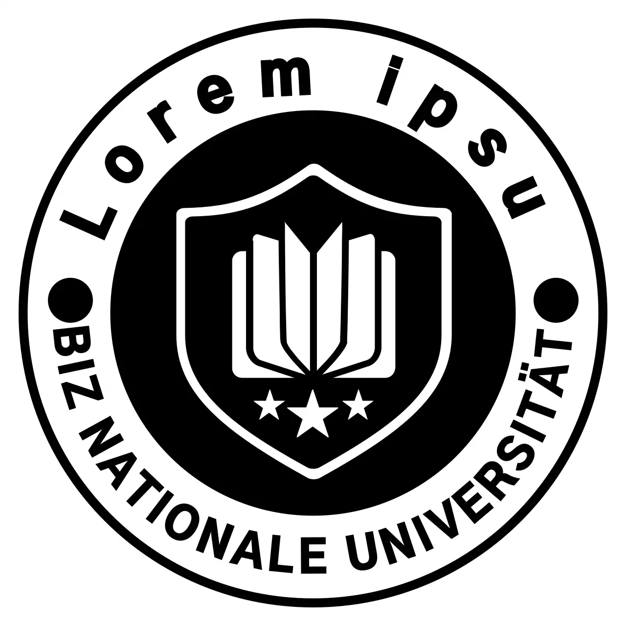 Einfaches und modernes Universitätsemblem im Logostil für Werbezwecke