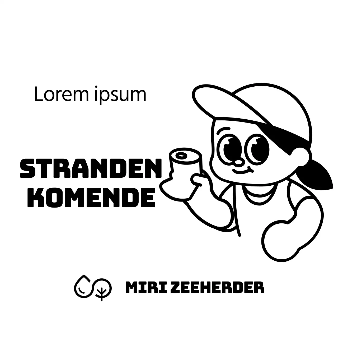 Een combinatie van schattige karakters en tekststijl om het vrijwilligerswerk van mariene natuurbeschermingsorganisaties te promoten en te informeren