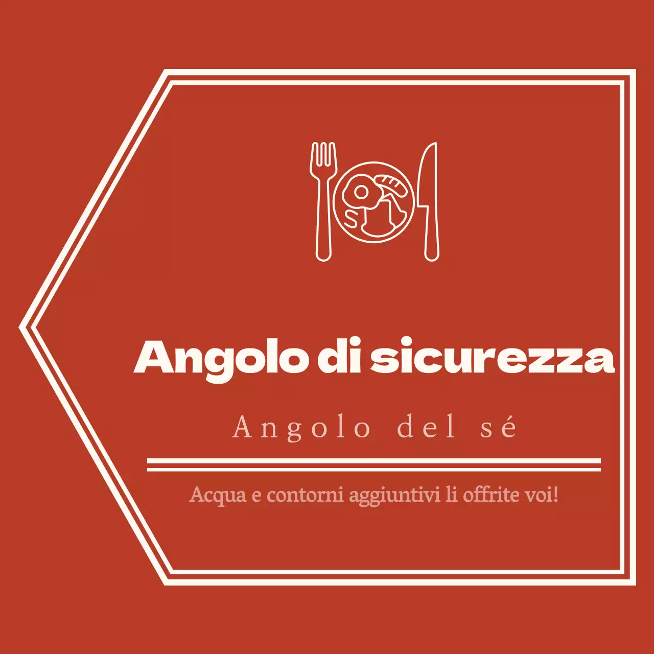 Stile di layout a freccia semplice ed emozionale in rosso e giallo pallido con indicazioni per l'auto-angolo