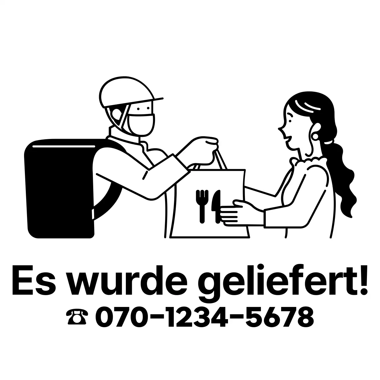 Einfache moderne Lieferung Text und Lieferung Mann Illustration Stil