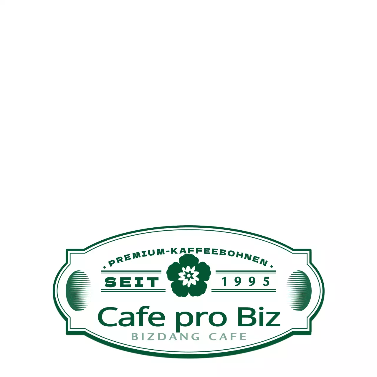 Grün und weiß einfache moderne Retro-Emblem Logo Stil Café Informationen