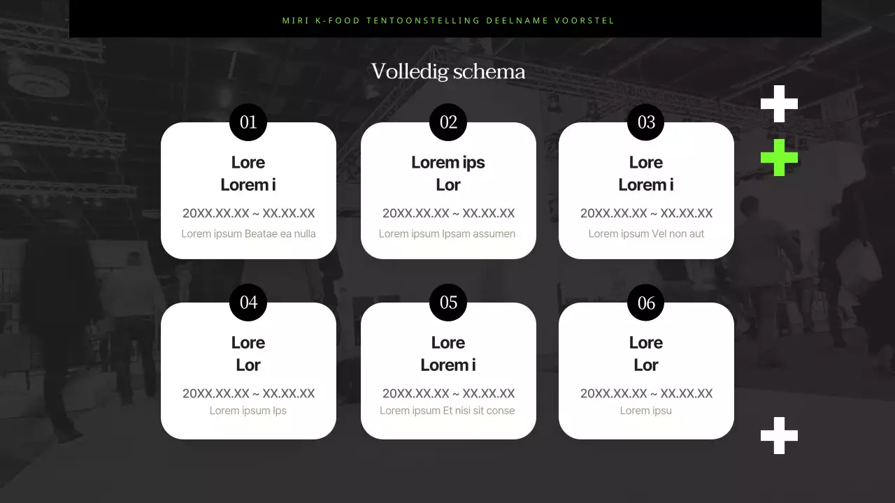 Bedrijfsvoorstel moderne voedselbeurs in zwart en chartreuse