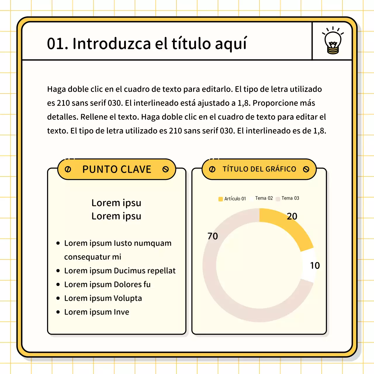 Kit básico de presentación en amarillo y chartreuse
