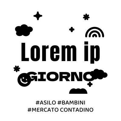 Stile carino e pulito della cornice del sacchetto di plastica e della combinazione di testi per promuovere e informare il pre-mercato dei bambini