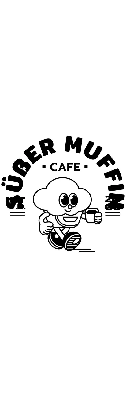 Niedlicher Cupcake-Charakter für Cafe-Waren