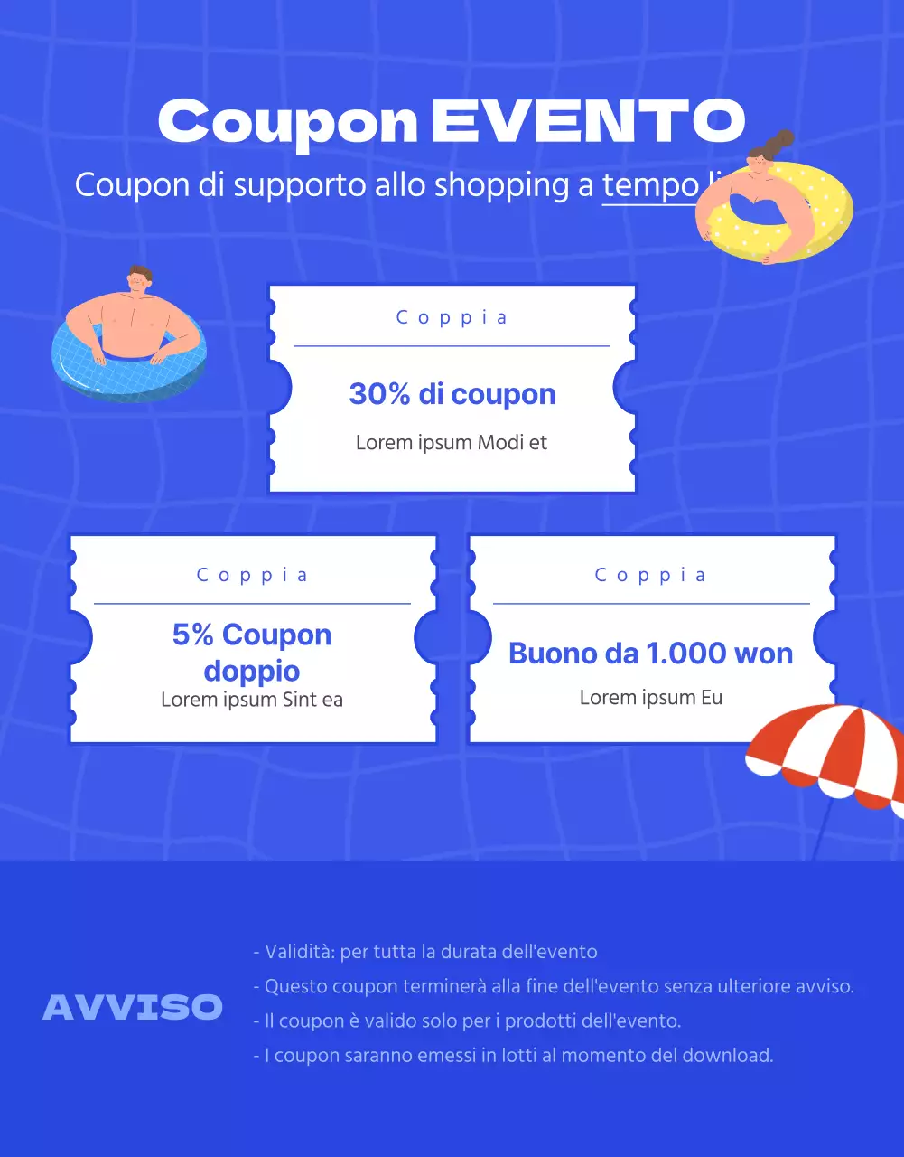 Promuovete la vostra vendita per le vacanze estive con i toni del blu e del giallo