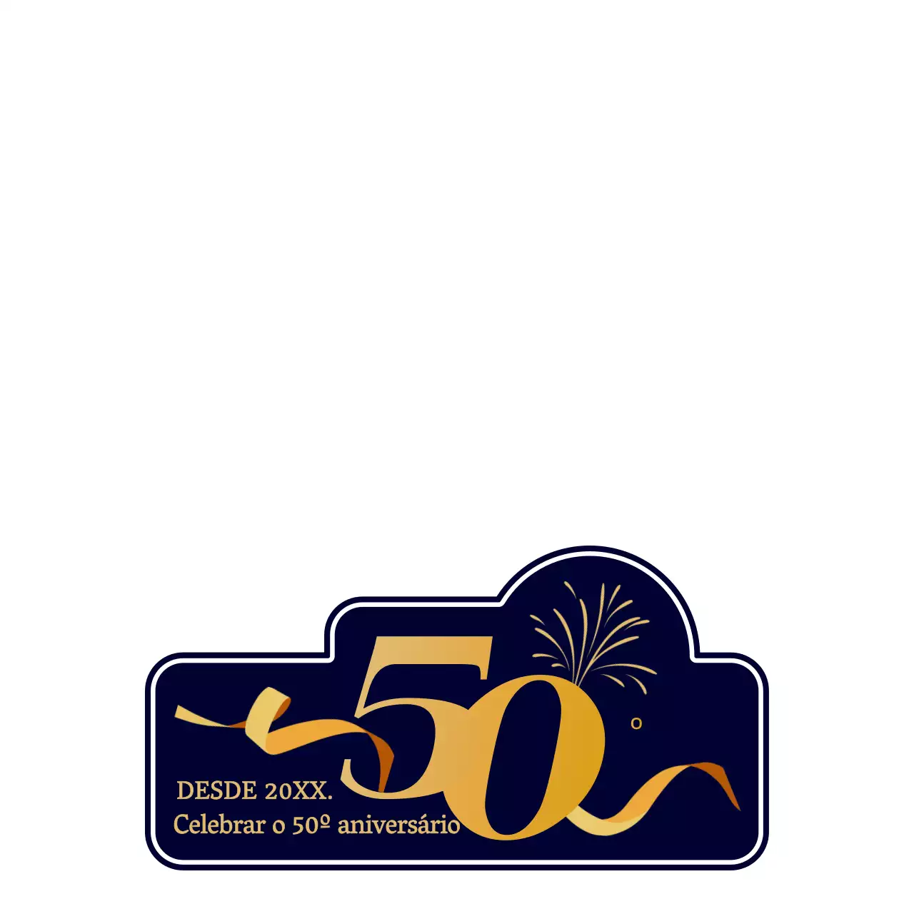 Uma celebração simples e limpa em azul-marinho e dourado