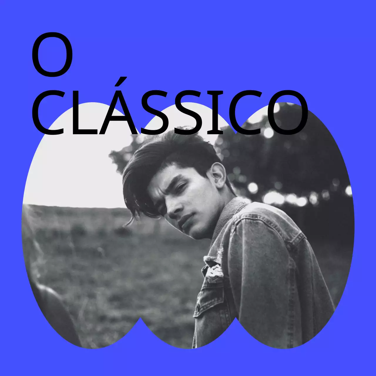 Mercadoria sentimental com molduras de diferentes formas em azul, verde e preto, e fotografias a preto e branco