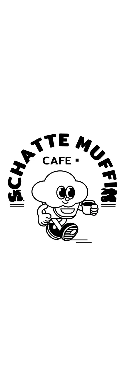 Leuke cupcake karakter stijl voor cafe merchandise