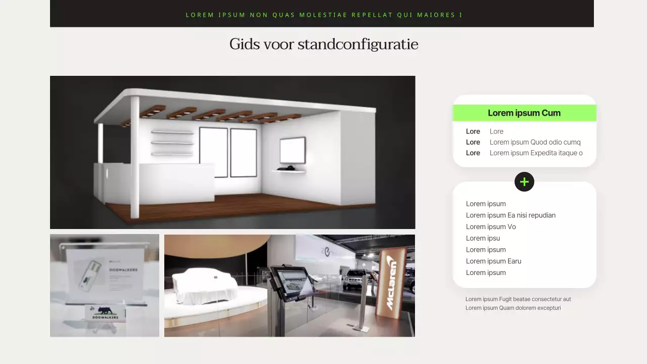 Bedrijfsvoorstel moderne voedselbeurs in zwart en chartreuse
