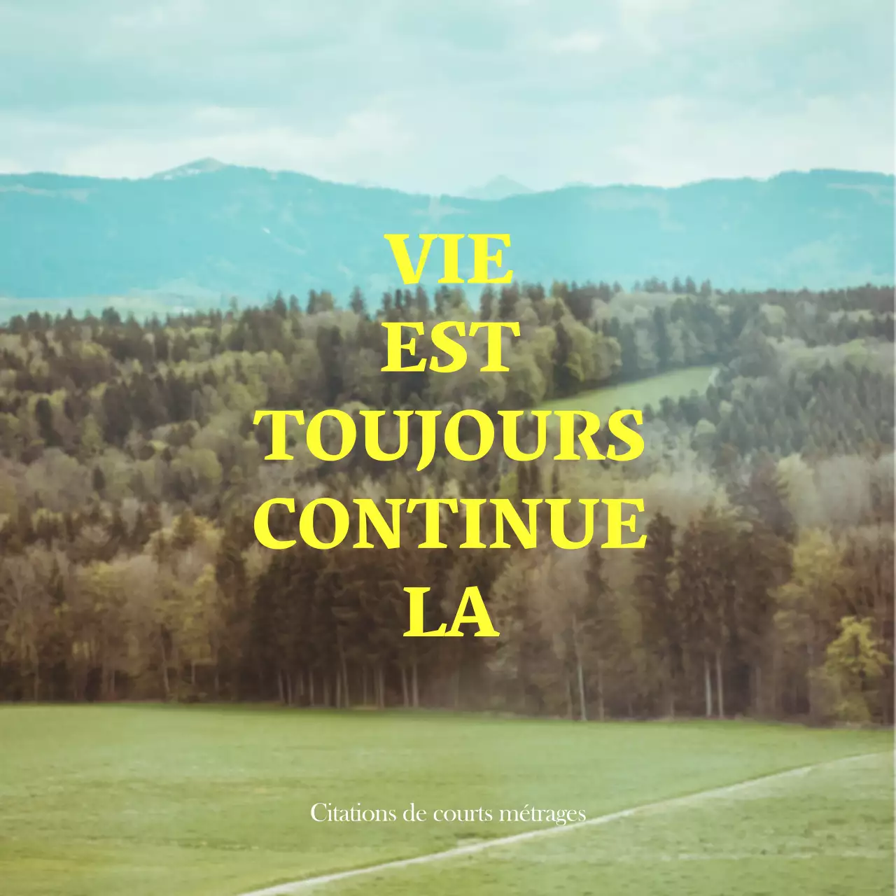 Marchandises avec des photos émotionnelles de paysages jaunes et blancs et des textes émotionnels