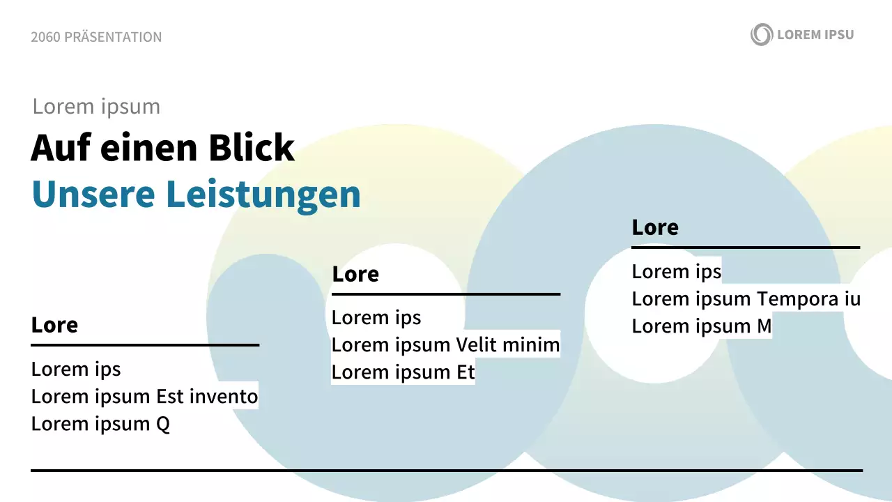 Ein moderner weiß-blauer Vorschlag zur Einführung eines Unternehmens