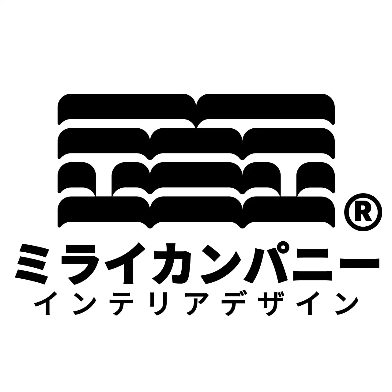 シンプルモダンで立体的な建物のシンボルのロゴスタイルのウェルカムキットとプロモーション