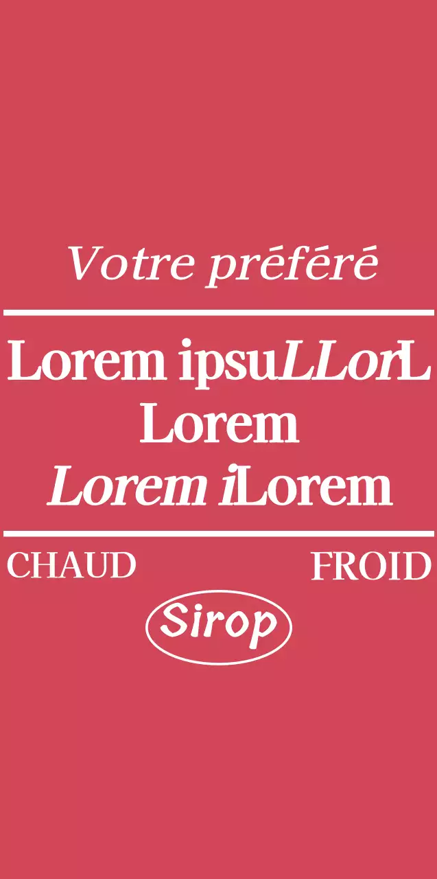 Marchandise de café avec texte rouge et blanc