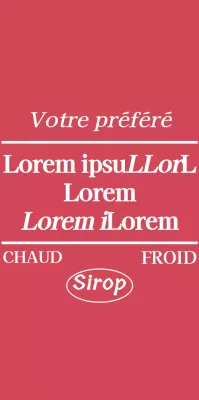 Marchandise de café avec texte rouge et blanc