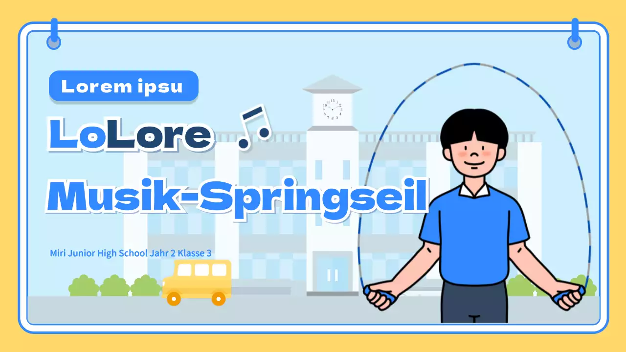 Gelb blau niedliche Illustration Schule Leibeserziehung Unterrichtsmaterial