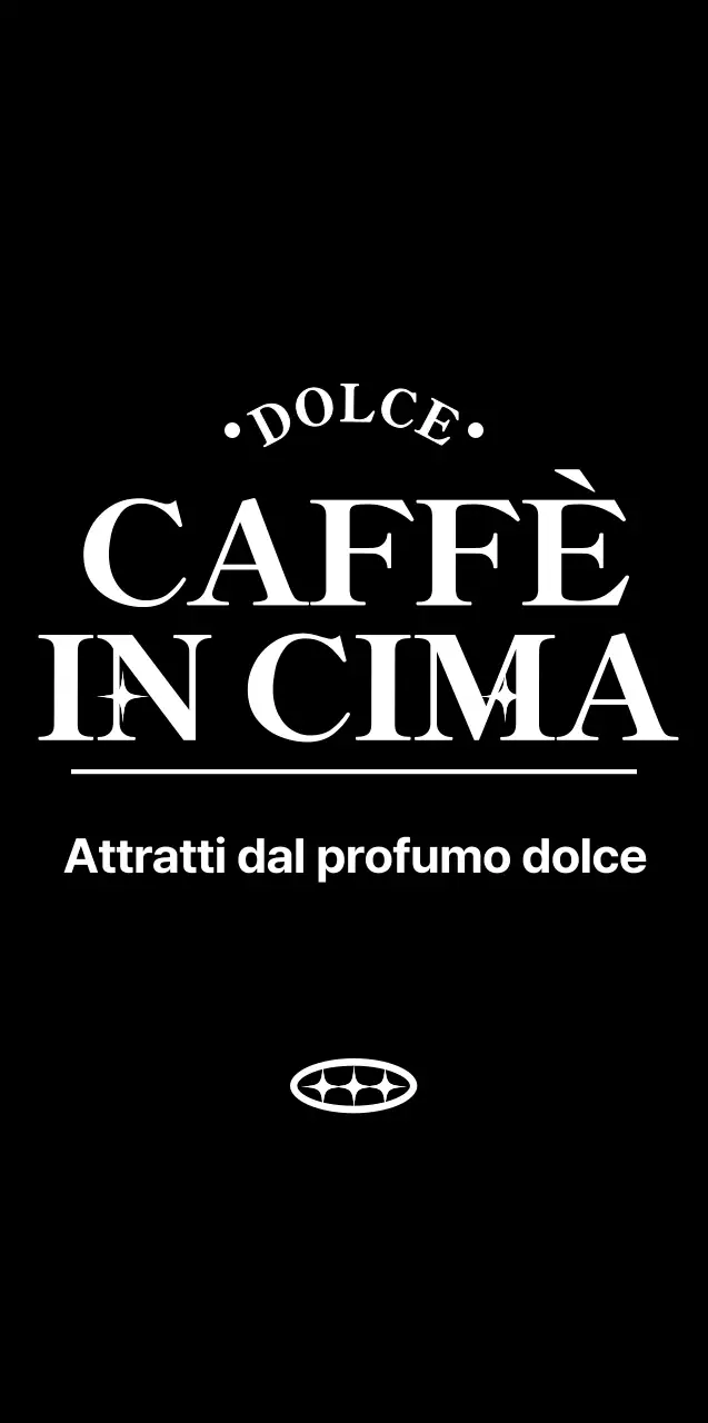 Stile di layout di testo semplice e pulito in bianco e nero per il merchandising di un caffè