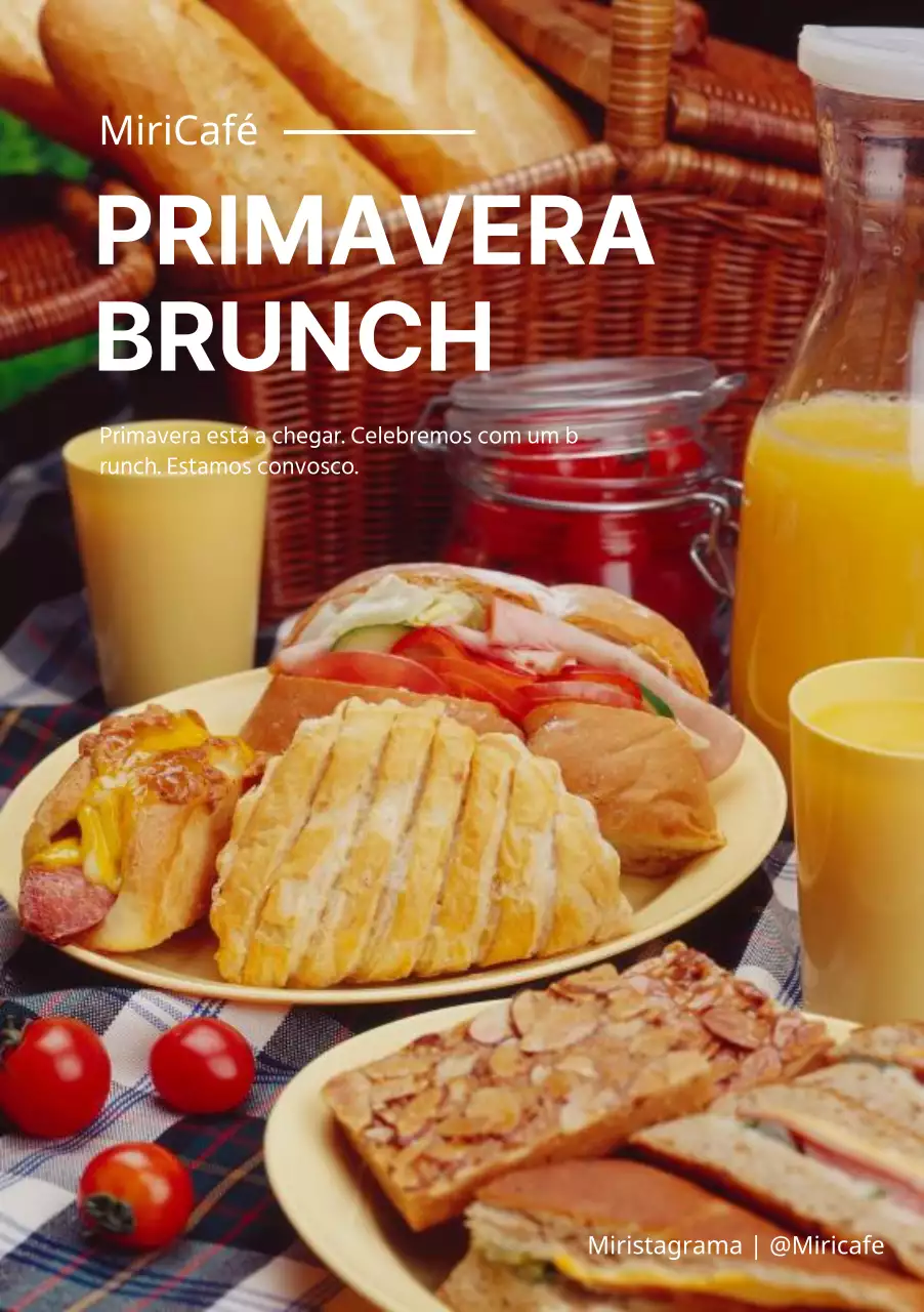 Foto do menu do brunch inspirado na primavera