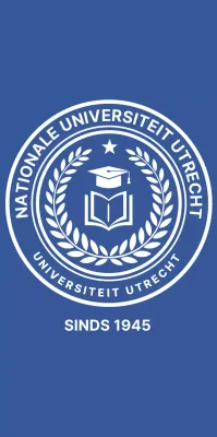 Schoolsouvenirs met blauwe en witte universiteitssymbolen