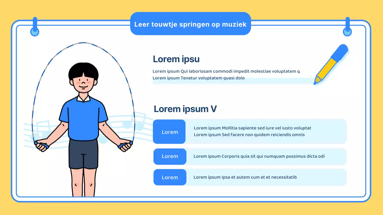 Geel blauw schattige illustratie school lesmateriaal lichamelijke opvoeding