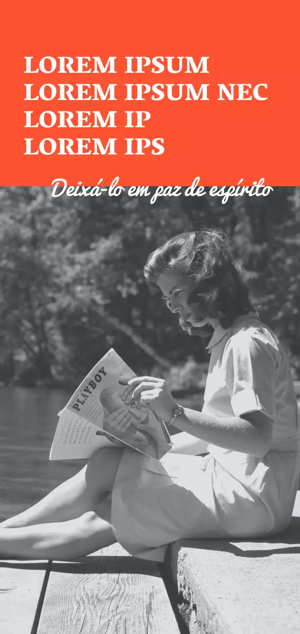 Mercadoria sentimental com uma fotografia vintage a preto e branco de uma mulher vestida de laranja.