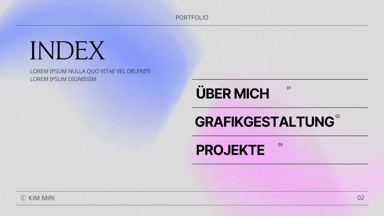 Eine moderne Mappe in Rosa und Blau