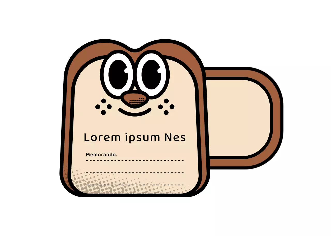 Autocolantes para etiquetas de selagem de alimentos, estilo personagem de pão, bonitos e modernos, em castanho e amarelo claro