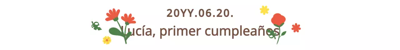 Brillante y colorido, con una bonita y sentimental combinación de ilustraciones manuscritas y florales para celebrar el primer cumpleaños.