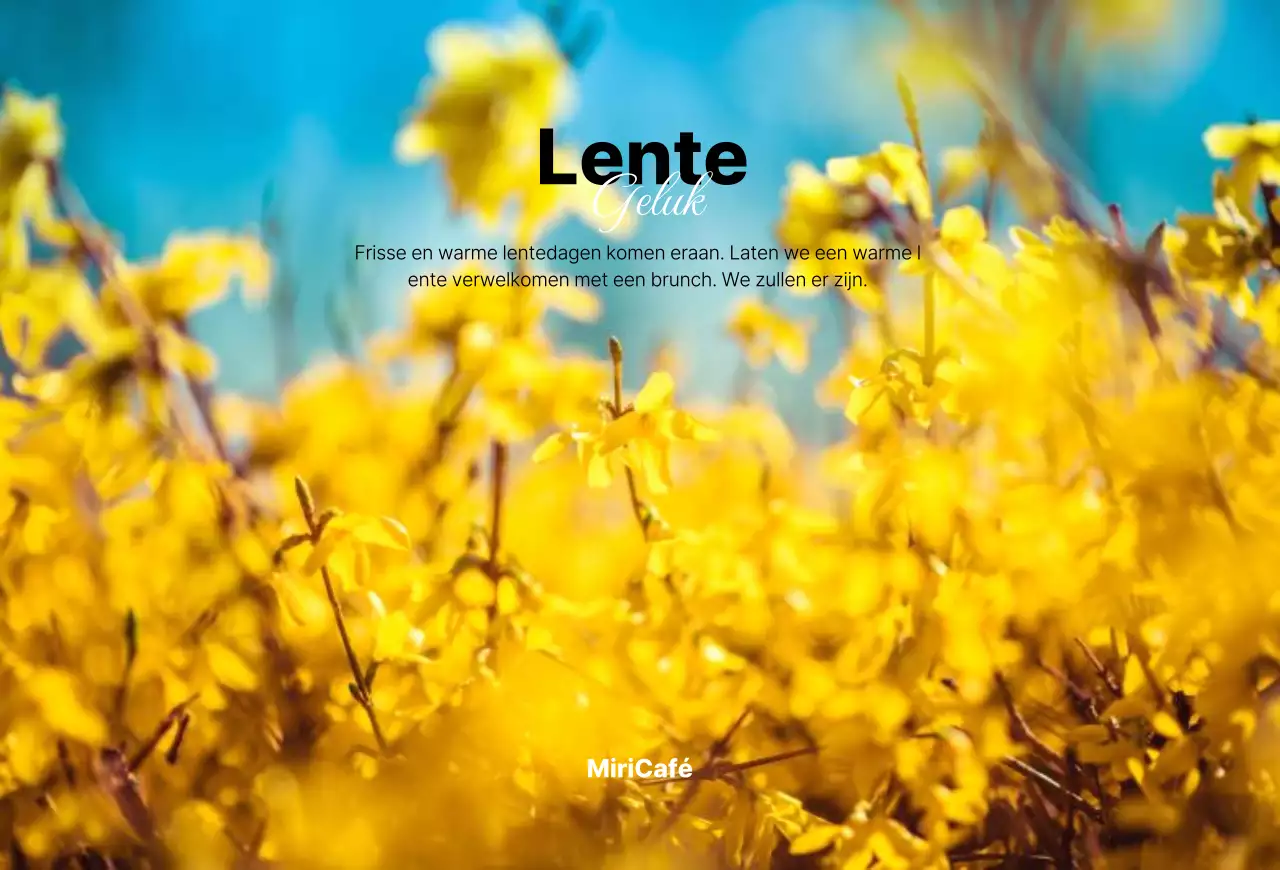 Emotioneel café-ontwerp met een lentebloemenconcept