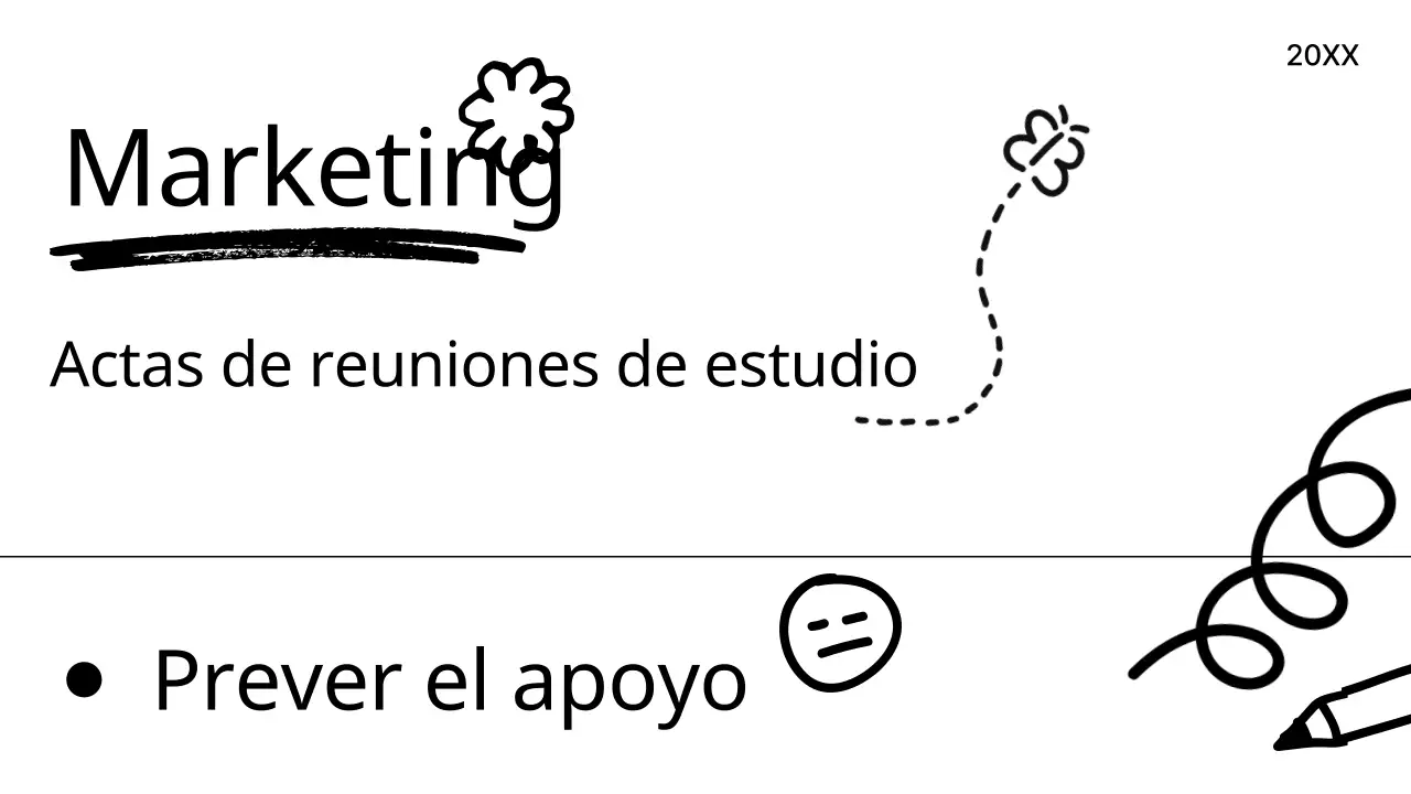 Minutos de estudio en blanco y negro con un concepto de garabato