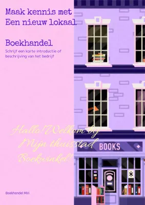 Maak kennis met de schattige roze en paarse boekwinkel