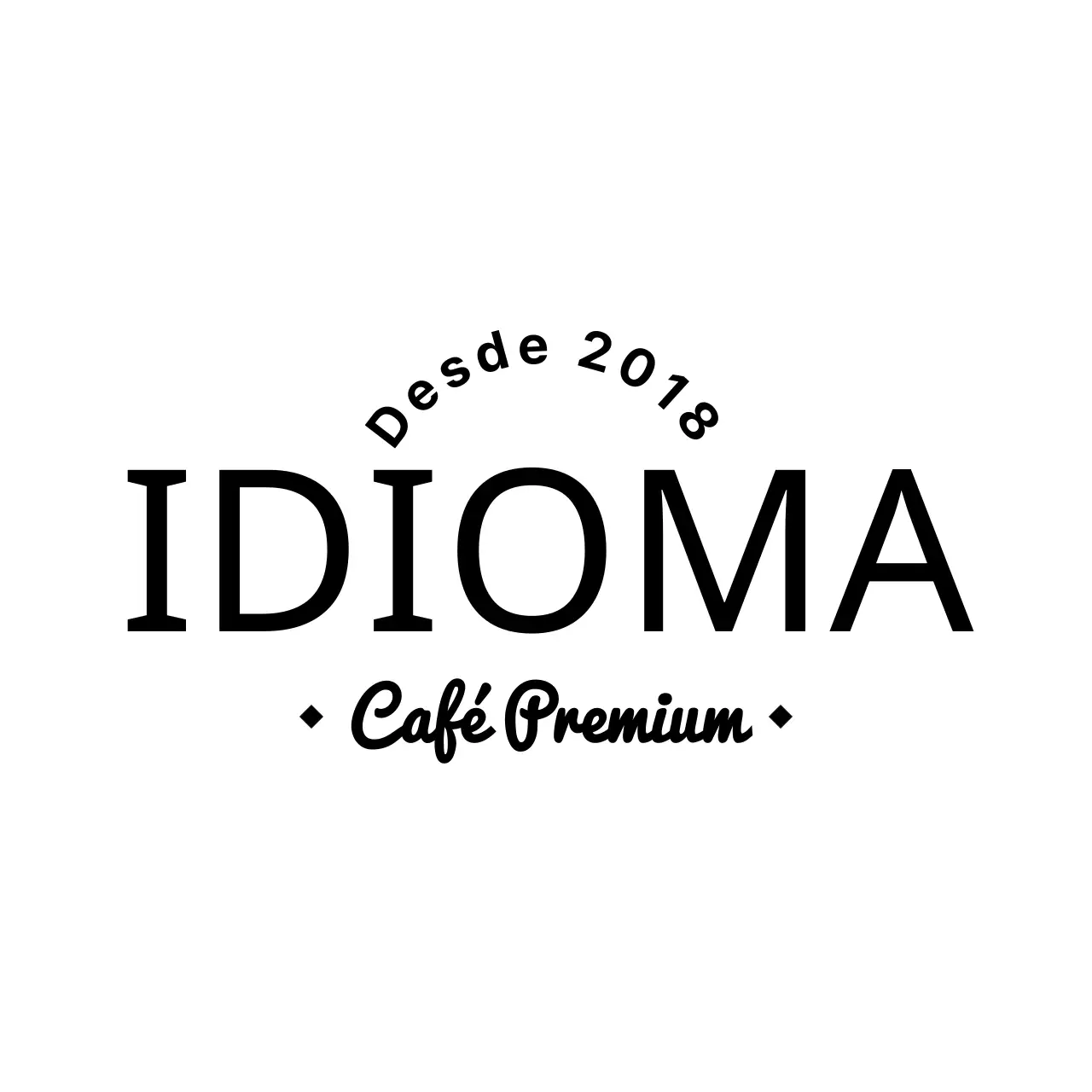 Desenho de uma cafetaria de luxo com texto a preto
