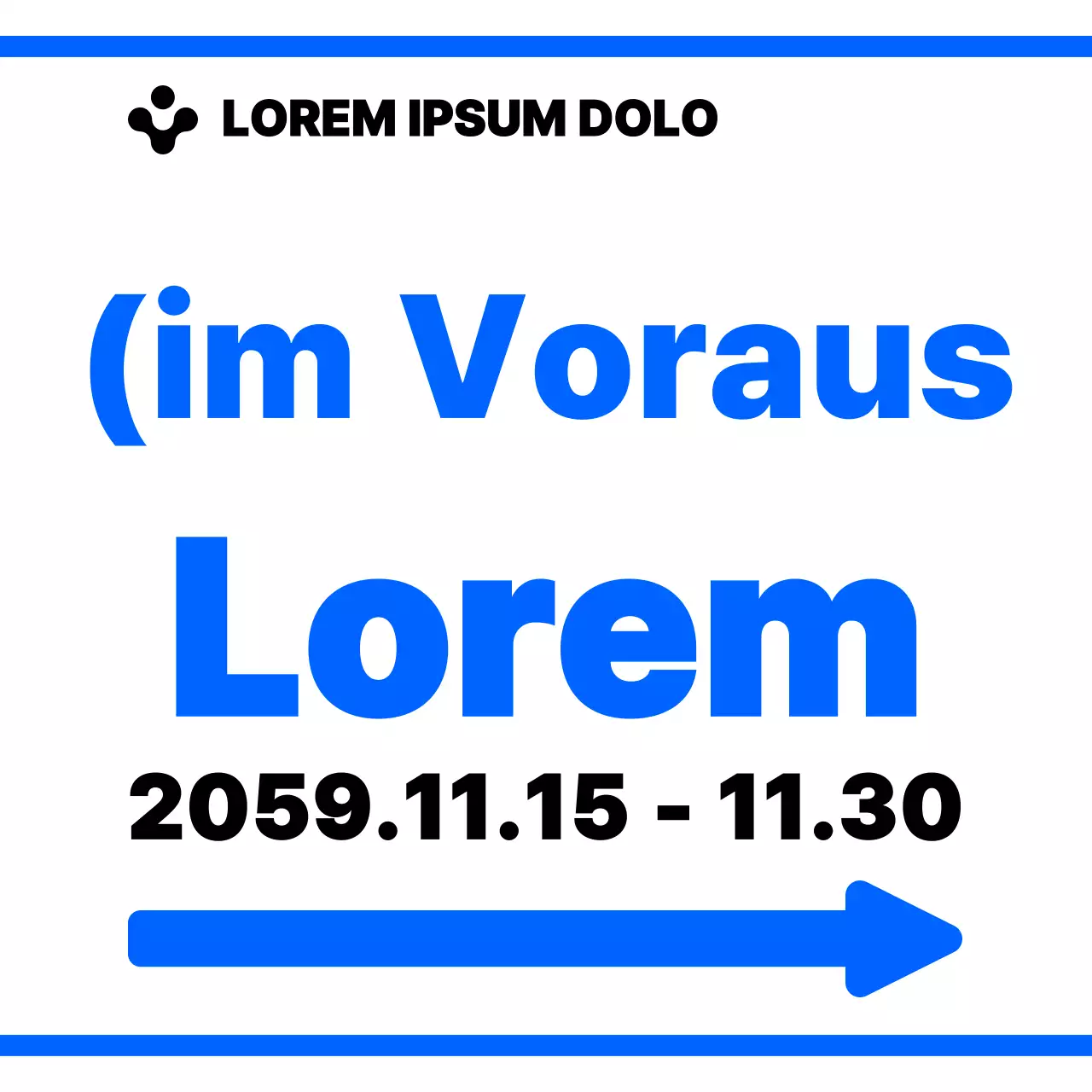 Blaue und weiße einfache moderne Pfeil-Symbole und Text Phrasen Layout-Stil Wegbeschreibung für die neue Einstellung Interview